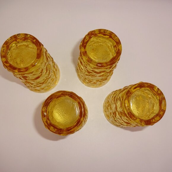 Set 4 Vintage Anchor Hocking Milano Desert Gold Flat Juice Glasses 4 oz. 3-7/8" - Picture 3 of 6